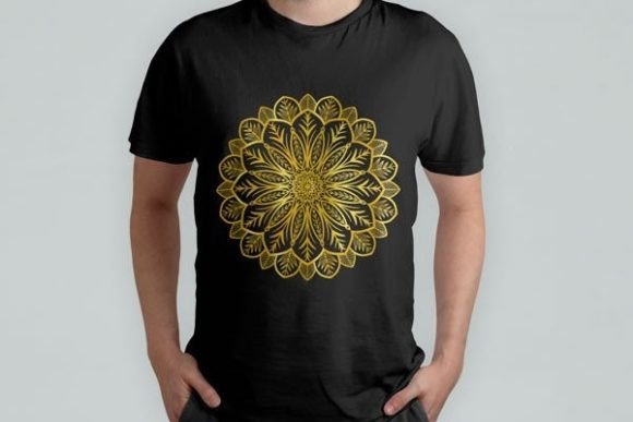 Download Gold Mandala Printed T-shirt Designs - Premium Resources